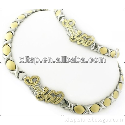 XLT-TT251 bold necklace jewelry with health ion and good quality.